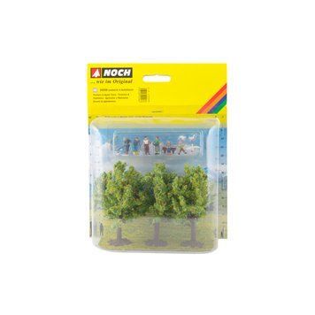 Set of scenery &lsquo;Farmers and fruit trees&rsquo;, 45 g, Noch 94006, H0