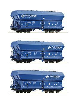 Набір з 3-х саморозвантажувальних вагонів-хоперів, PKP Cargo, Roco 76046, Н0 76046 фото