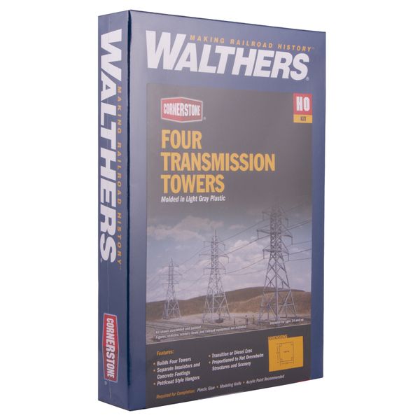 Опора ліній електропередач (4шт.), High-Voltage Transmission Tower, Модель для збирання Walthers Cornerstone 933-3121 933-3121 фото