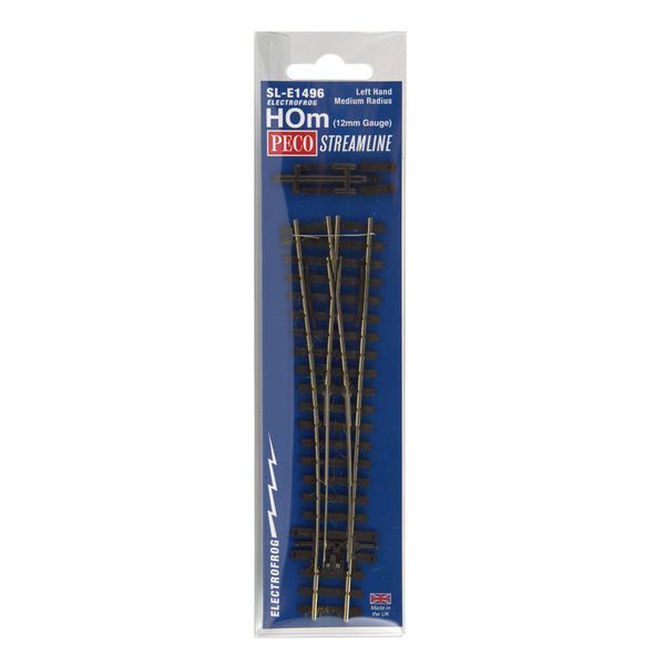 Double Track Left-Hand Turnout, R=508 mm, Peco SL-E1496, H0m, Code 75