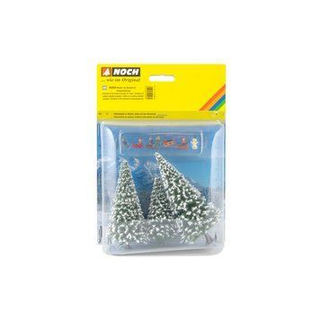 Set of decorations &lsquo;Children's entertainment and snowy trees&rsquo;, 45 g, Noch 94008, H0