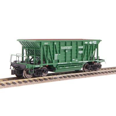 Hopper car, For transporting pellets and agglomerate, Model 20-471 (65t), UZ, Dark green, Without cargo, SGM & Miniland.UA 20471-4