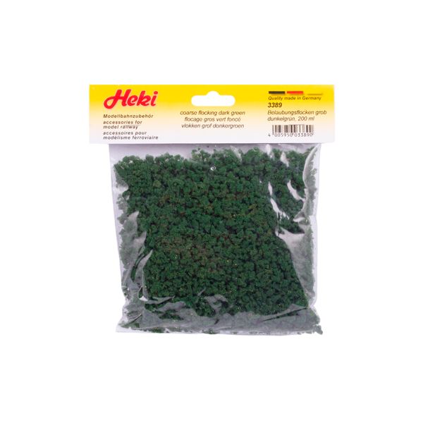 Flock (coarse) Dark Green, 200 ml, Heki 3389