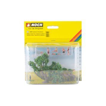 Set of decorations &lsquo;Resting and olive trees&rsquo;, 45 g, Noch 94001, H0