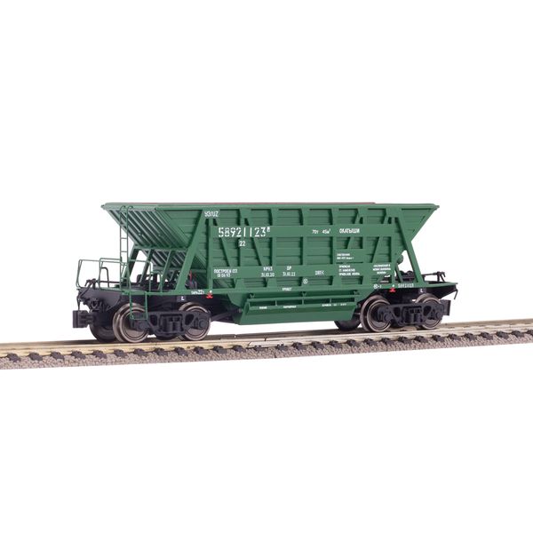 Hopper car, for transporting pellets and agglomerate, Model 20-4015-01 (70t), UZ, Dark green, With cargo, SGM & Miniland.UA 204015-1